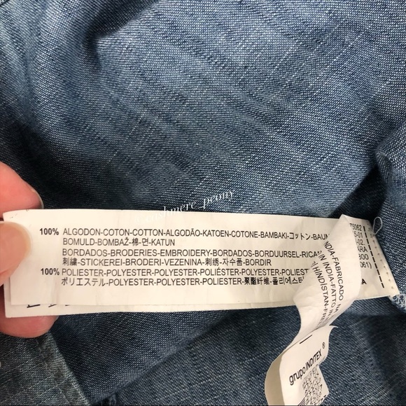 Zara Chambray Boho Denim Dress Tunic Small - Picture 8 of 8